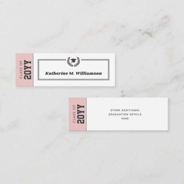 Inserções de Cartão de Nome de Graduação Moderna P (Frente/Verso)