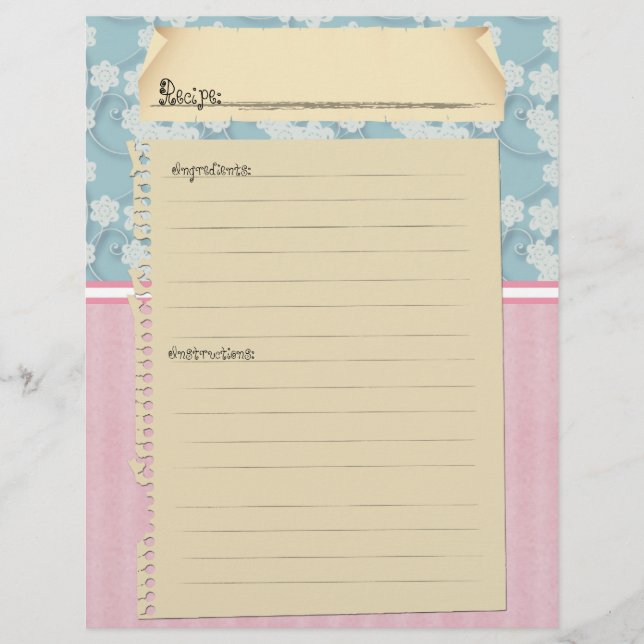 Inserções do Binder de Receita (Frente)