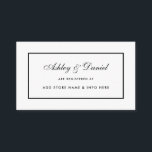 Inserir Cartão B do Registro de Casamento Elegante<br><div class="desc">Cartão de Inserção do Registro de Casamentos Brancos e Pretos Modernos,  mas Simples</div>