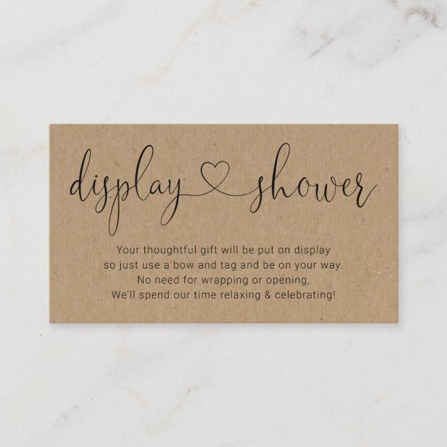 Inserir Chá para Convite Rustic Kraft (Frente)