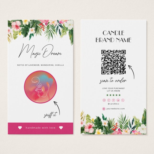 Inserir Cheiro de Vela Tropical, Amostras de Vela (Frente & Verso)