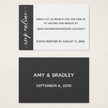 Inserir Cinzas Escuras e Brancos Online no RSVP de