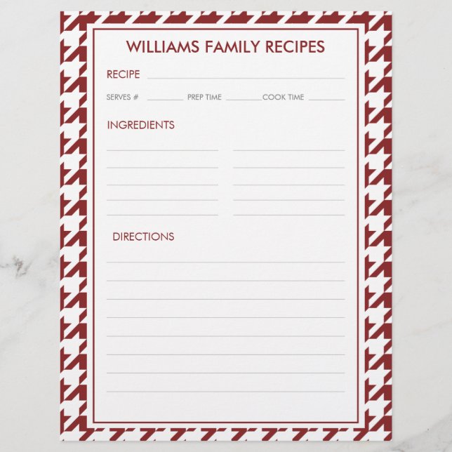 Inserir Nome da Família Houndstooth na Receita  (Frente)