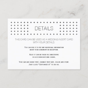 Inserir o cartão dos detalhes geométricos brancos 