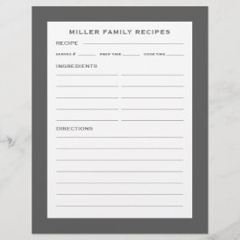 Inserir Receita de Nome da Família | Cinzas simple