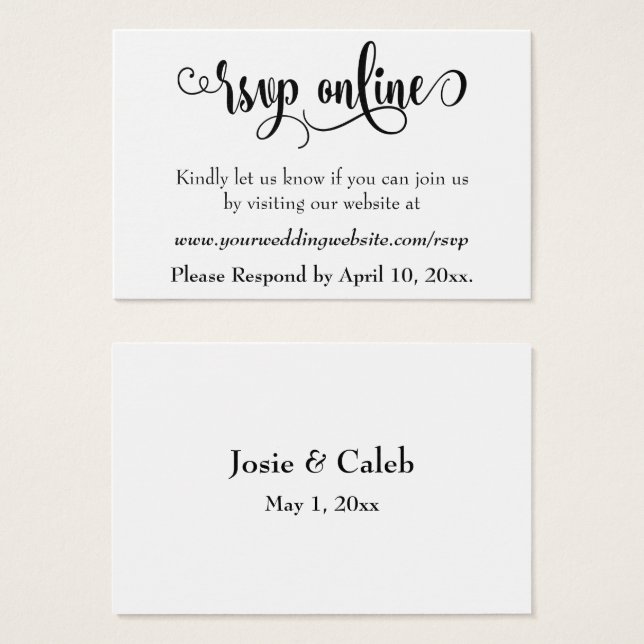 Inserir Script Preto, Branco, 10 no RSVP Online de (Frente & Verso)