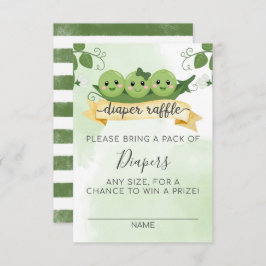 Inserto de Cartão de Rifas de Fraldas Três Ervilha