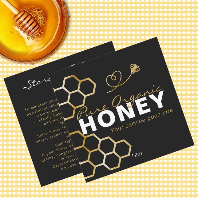 Inserto de Cuidados com o Produto de Mel de Abelha (Black Honey Bees Honeycomb Product Care Insert)