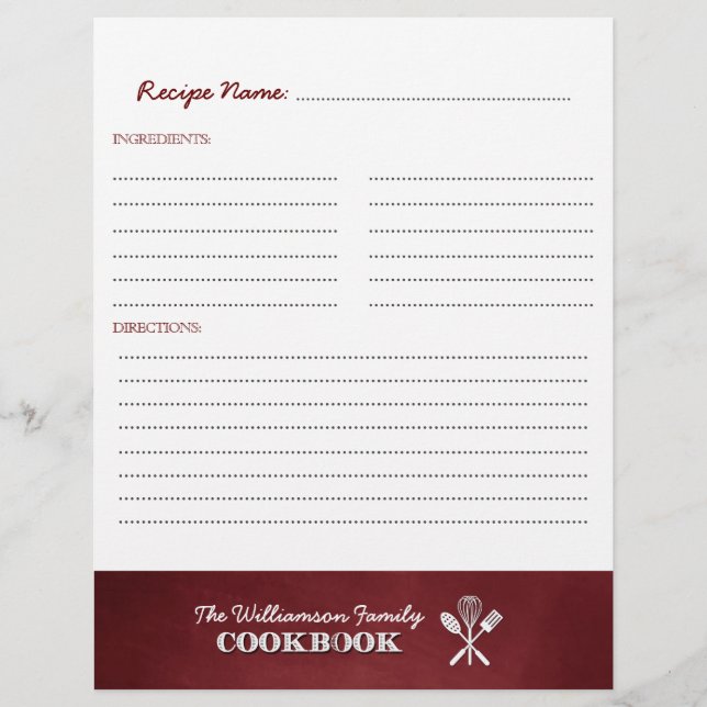 Inserto de encadernação de livro de receitas da fa (Frente)