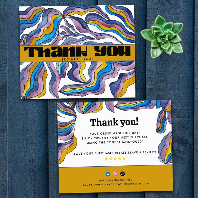 Inserto de Pacote Empresarial Roxo Azul Groovy Ret (Front and Back)