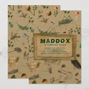 Inseto Vintage - Convite de aniversário