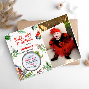 Insetos e Insetos Convite para Festa de aniversári