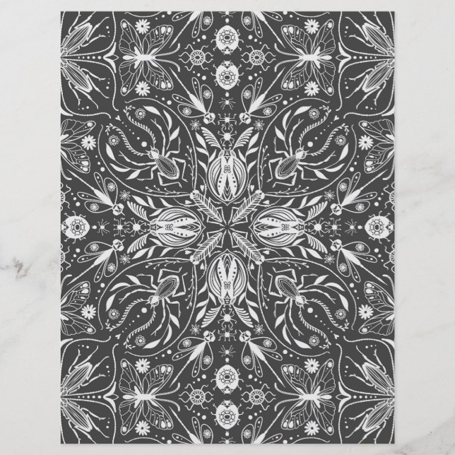 Insetos, esbranquiçado a preto (Frente)