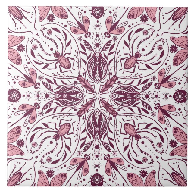 Insetos, magenta escura e rosa em branco (Frente)