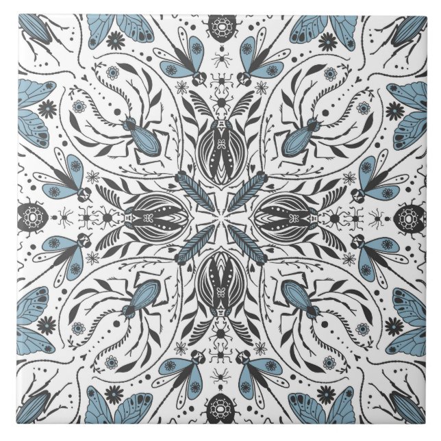 Insetos, preto e azul (Frente)