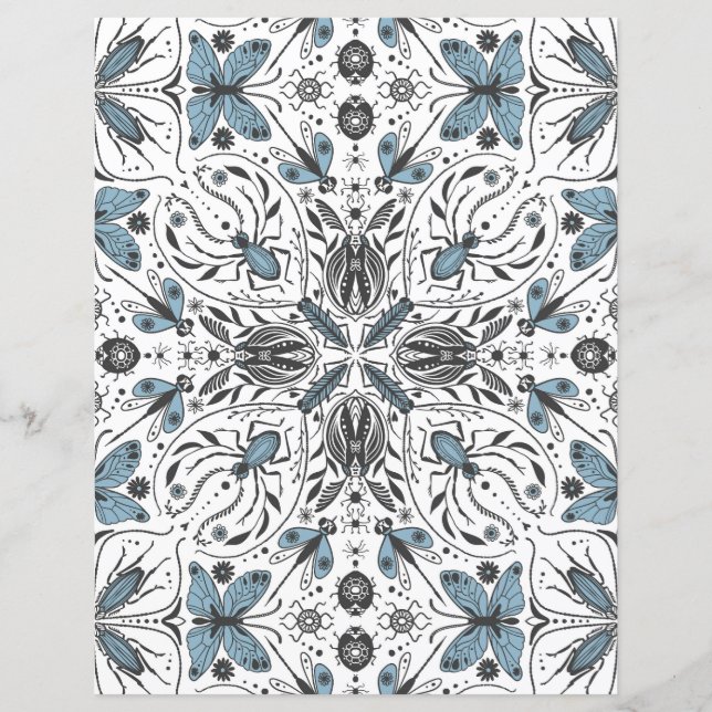 Insetos, preto e azul (Frente)