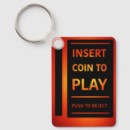 Insira Moeda para Jogar Chaveiro de Arcade Retrô |