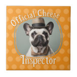 Inspetor de Queijo Fotográfico do Pântano<br><div class="desc">Decoração divertida da cozinha. O azulejo personalizado dos Dog Lovers. Inspetor oficial do queijo</div>