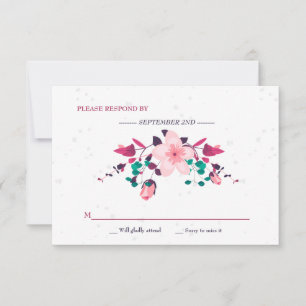 Inspiração cor-de-rosa RSVP floral