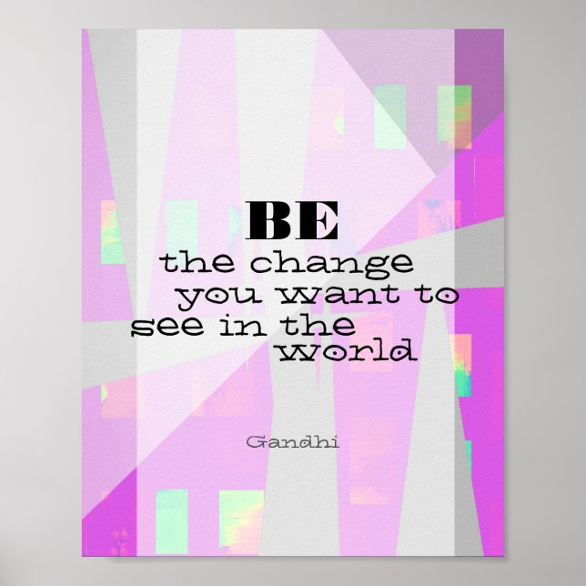 inspiração Gandhi citando abstrato poster (Frente)