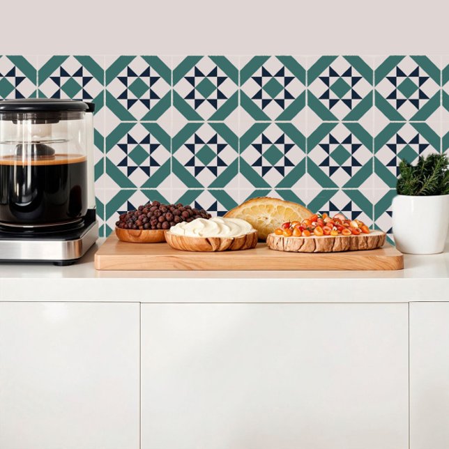 inspiração geométrica do azulejo verde (Criador carregado)