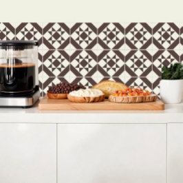 inspiração geométrica no chão do azulejo marrom