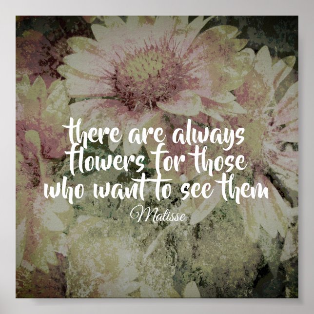 inspiração Matisse cita poster flores (Frente)