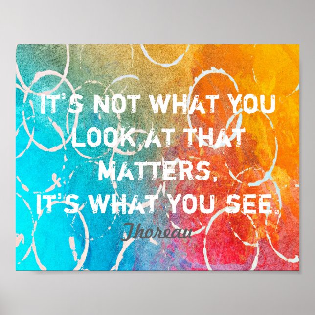 inspiração Thoreau citação poster abstrato (Frente)