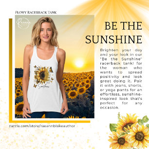 Inspirador Camiseta sem Mangas Flowy com Alças Cru