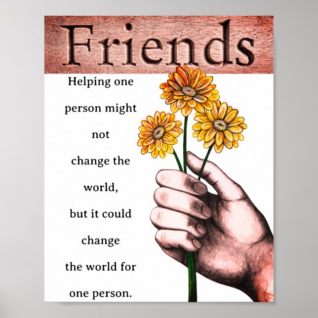 Inspirational and Loving Friendship Words Poster (Frente)