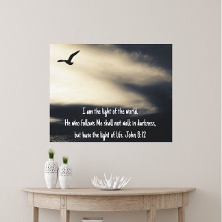 Inspirational Christian Art John 8 vs 12 Canvas