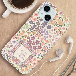 Inspirational Patchwork Floral & Plaid Phone Case