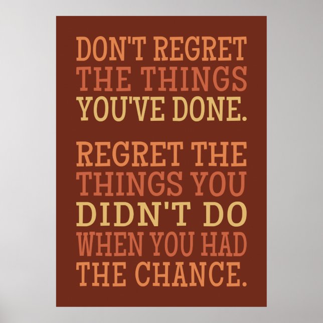 Inspirational REGRETS poster (Frente)