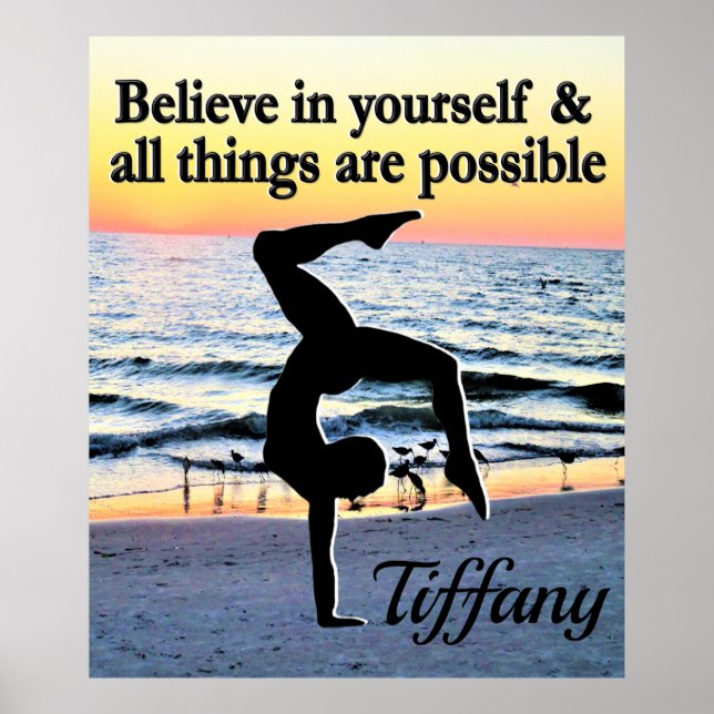 INSPIRING BELIEVE IN YOURSELF PERSONALIZED POSTER (Frente)