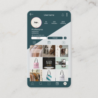 Instagram Cartões de visitas QR Código Verde Escur