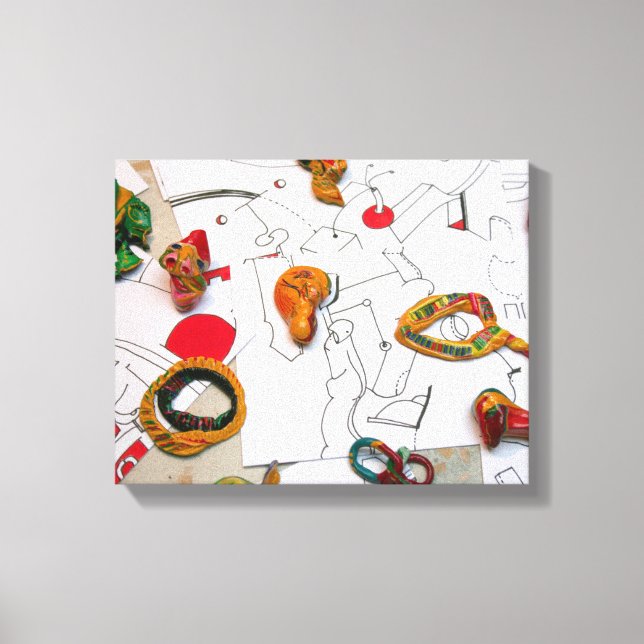 Instalação de micromanéticas em Canvas desenhada (Frente)