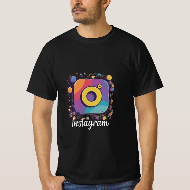 InstaVibe: Camisa T Chic da Mídia Social (Frente)