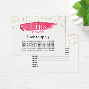 Instruções da aplicação do batom de LipSense