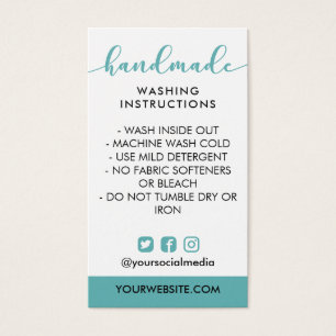 Instruções de lavagem manual em teal para mídia
