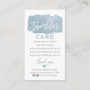 Instruções para o Tumbler Care Cartão de visita