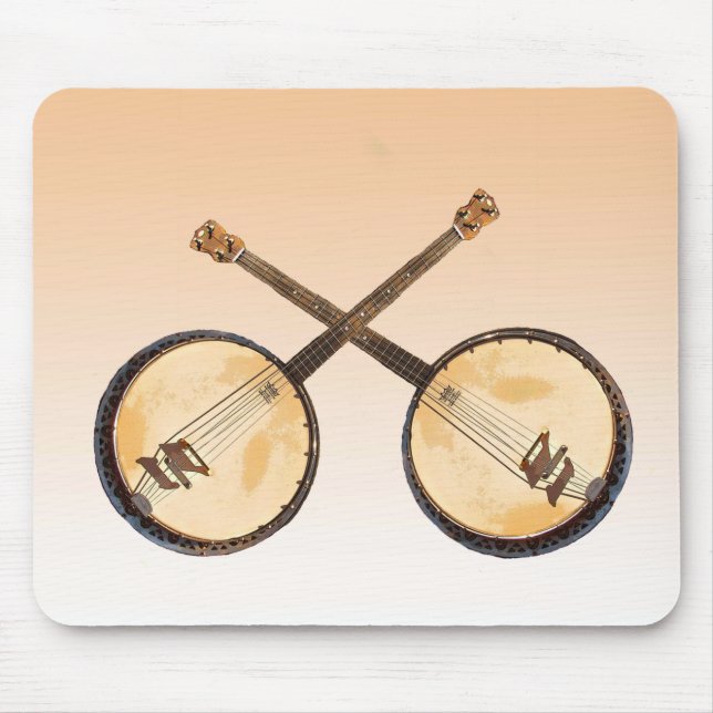 Instrumento de música abstrato Mousepad do banjo (Frente)