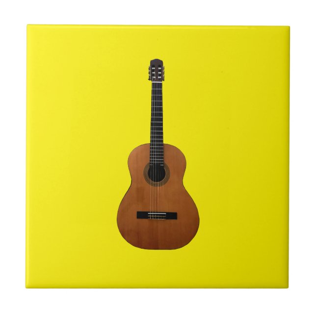 Instrumento Musical do Violão Amarelo Acústico (Frente)