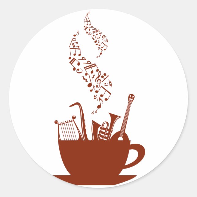 Instrumentos Musicais E Adesivos De Notas (Frente)