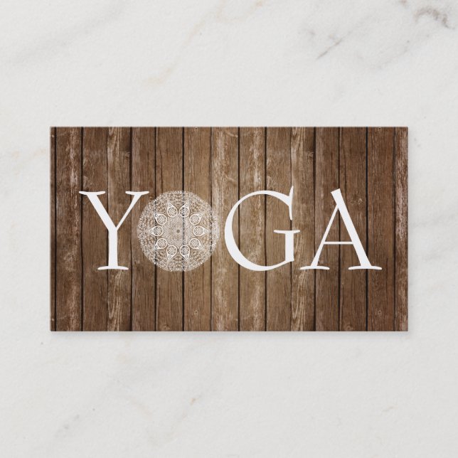 Instrutor da IOGA - cartão de visita da madeira do (Frente)