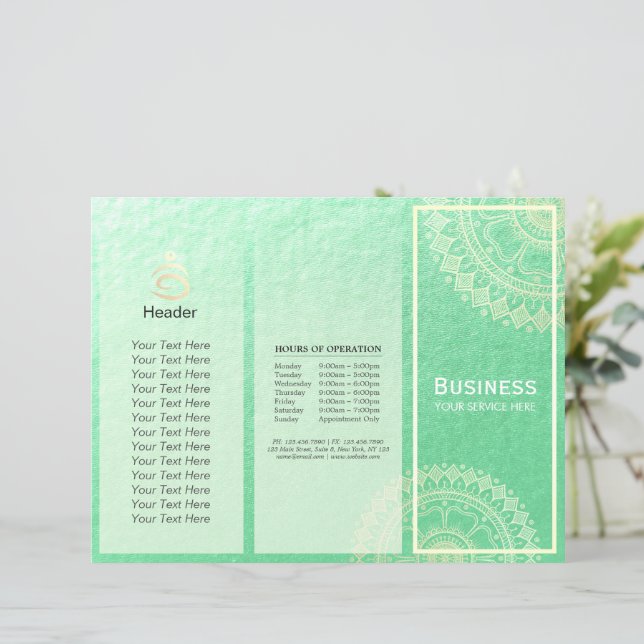 Instrutor de Meditação Yoga Dourado Mandala Tripla (Em pé/Frente)