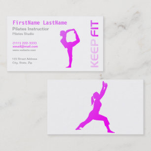 Instrutor de Pilates Fitness em cartão de visita b