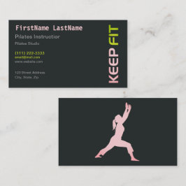 Instrutor de Pilates Fitness no cartão de visita b
