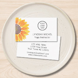 Instrutor Sunflower Yoga Logotipo Cartão de visita