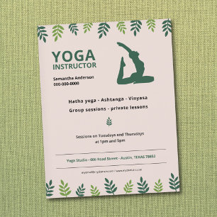 Instrutor Yoga com Folheto Verde
