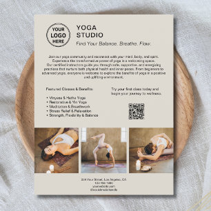 Instrutor Yoga Promocional de Professores Folheto